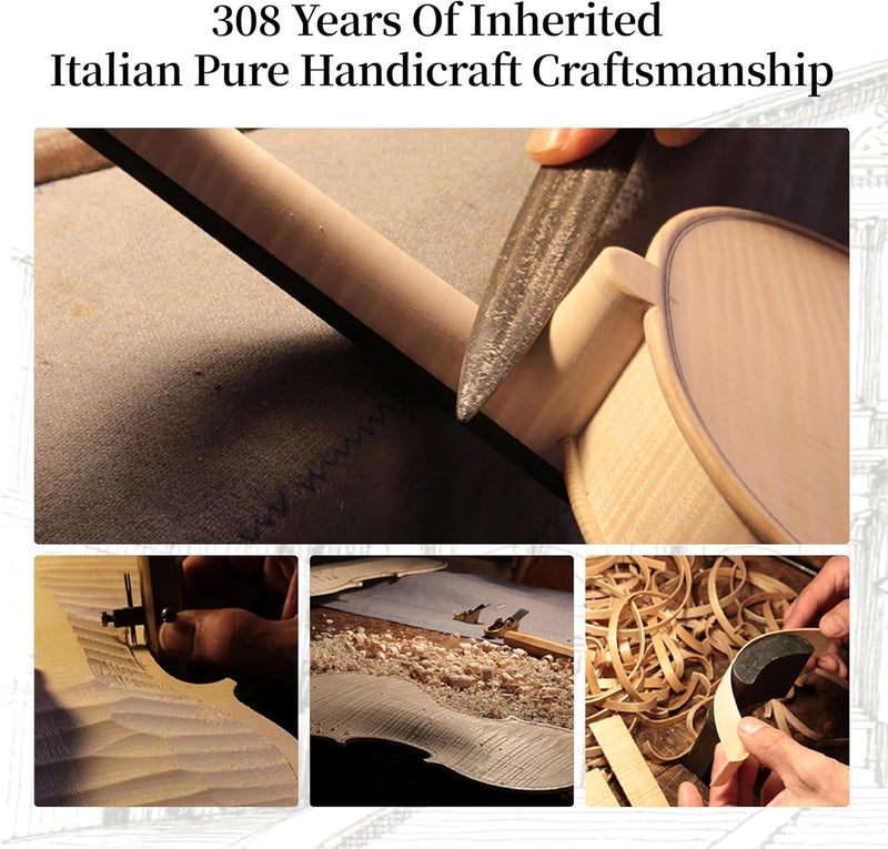 Phoenix Violin 4/4 Full Size Kit, Violin Fiddle Set for Beginner Adults Student with Rosewood Bow Extra Strings & Bridge (Sunset) - Image 5